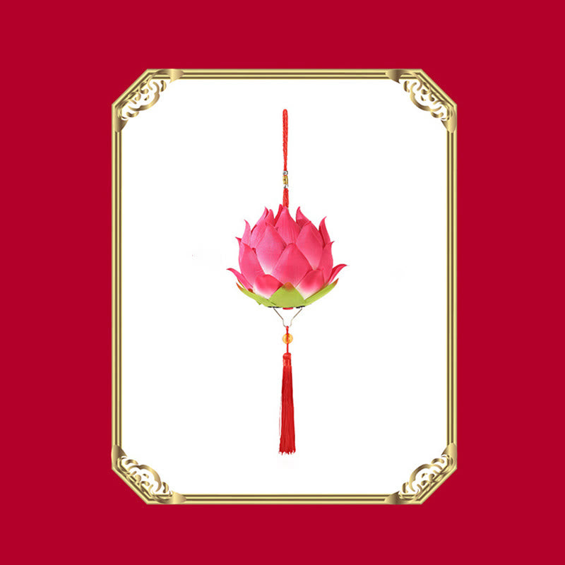 Decorazione lampada lanterna drago fiore di loto fai da Buddha Stones