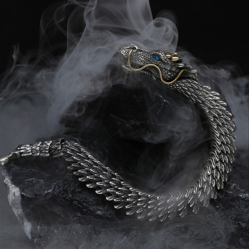 Braccialetto a catena con amuleto fatto a mano con drago nordico Buddha Stones , protezione dalla fortuna
