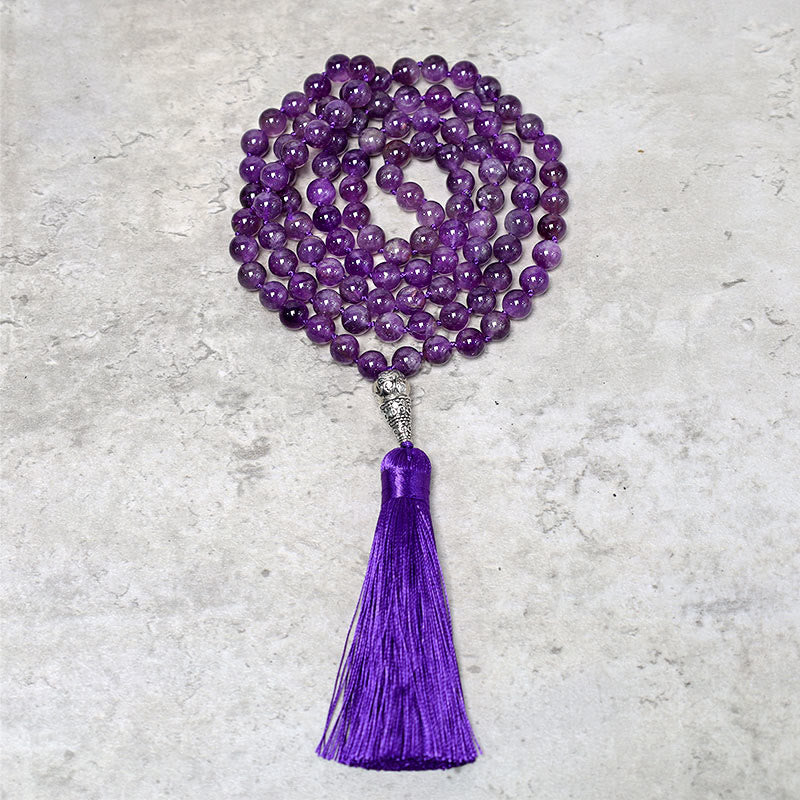 Buddha Stones Collana di perle tibetane 108 Mala, collana di perle di preghiera per meditazione yoga - image 0