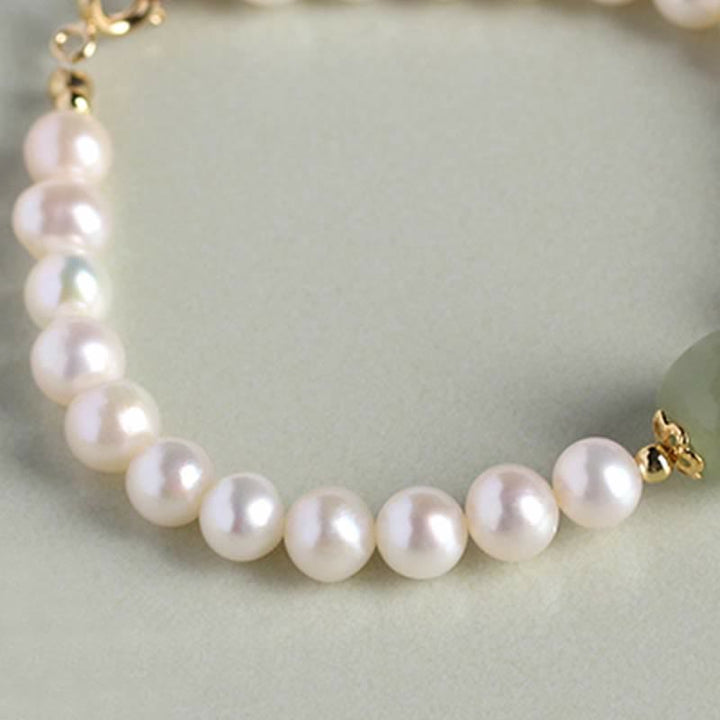 Braccialetto di perle di guarigione della felicità in giada Hetian con perle naturali Buddha Stones