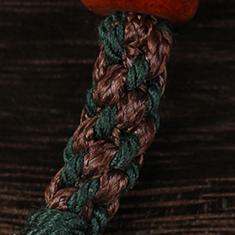Bracciale intrecciato con protezione in osso di cammello , Buddha Stones 925, con dea della ricchezza, Zakiram