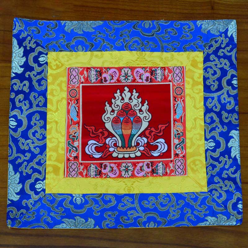 Tappetino per preghiera, meditazione, forza, nodo infinito, Vajra Man-Bcu, Kalachakra, simboli di buon auspicio