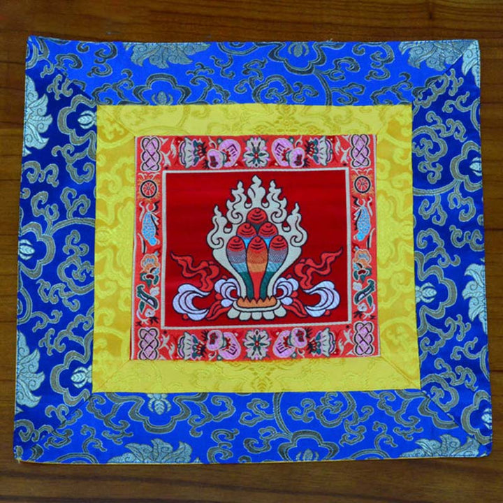 Tappetino per preghiera, meditazione, forza, nodo infinito, Vajra Man-Bcu, Kalachakra, simboli di buon auspicio