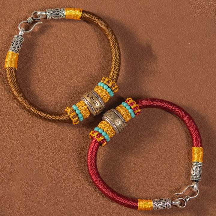 Bracciale intrecciato con amuleto Buddha Stones fatto a mano con nodo di King Kong, protezione dalla fortuna