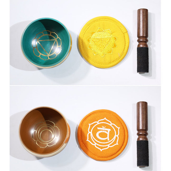 Buddha Stones Tibetan Sound Bowl realizzata a mano per la guarigione dei chakra e la meditazione consapevole. Set di campane tibetane per canto.