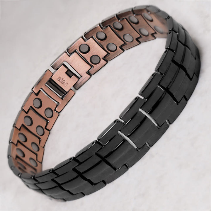 Bracciale rigido magnetico vintage in rame massiccio