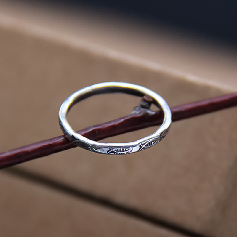 Anello Buddha Stones 925 Sterling Silver Luck Koi Fish Wealth - image 6