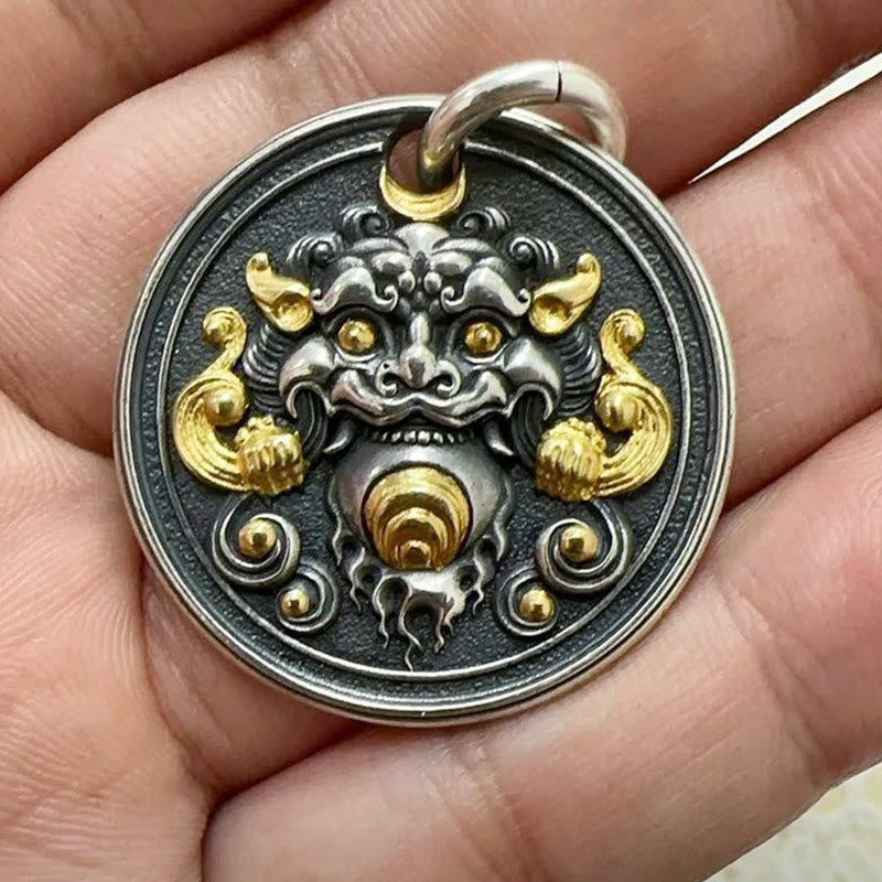 Buddha Stones Tibetano Kirtimukha Amuleto Collana Pendente Guarigione
