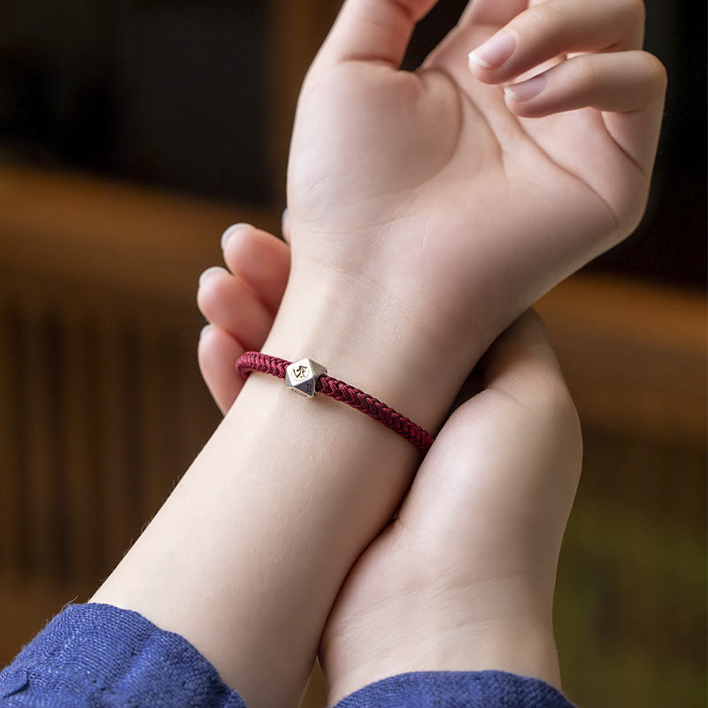 Braccialetto in corda intrecciata con protezione della fortuna del Buddha, fatto a mano in argento sterling 925 con zodiaco cinese, Buddha Stones natale - image 6