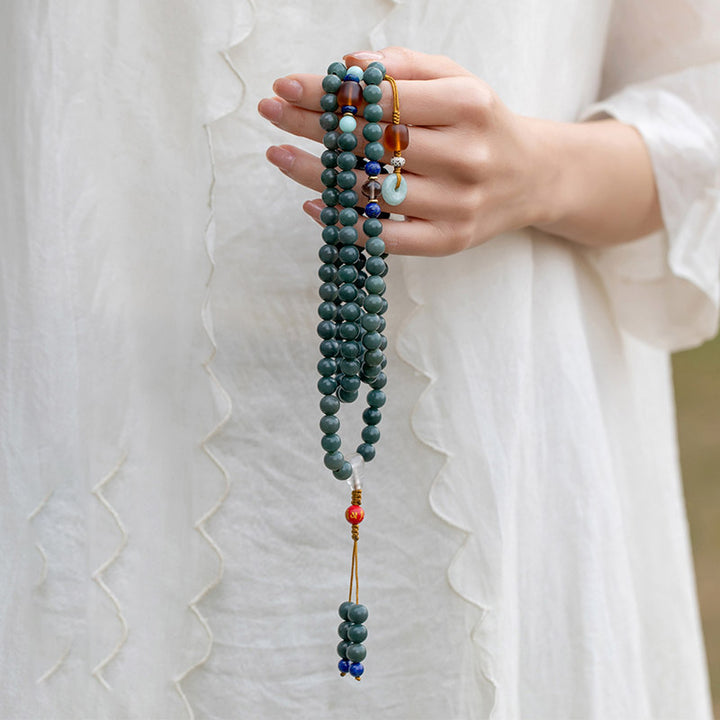 Buddha Stones 108 Perle Bodhi Seed Benedizione Meditazione Bracciale Mala