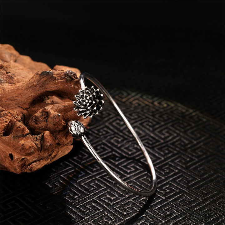 Braccialetto Buddha Stones Retro Lotus Rame Bianco Illuminazione