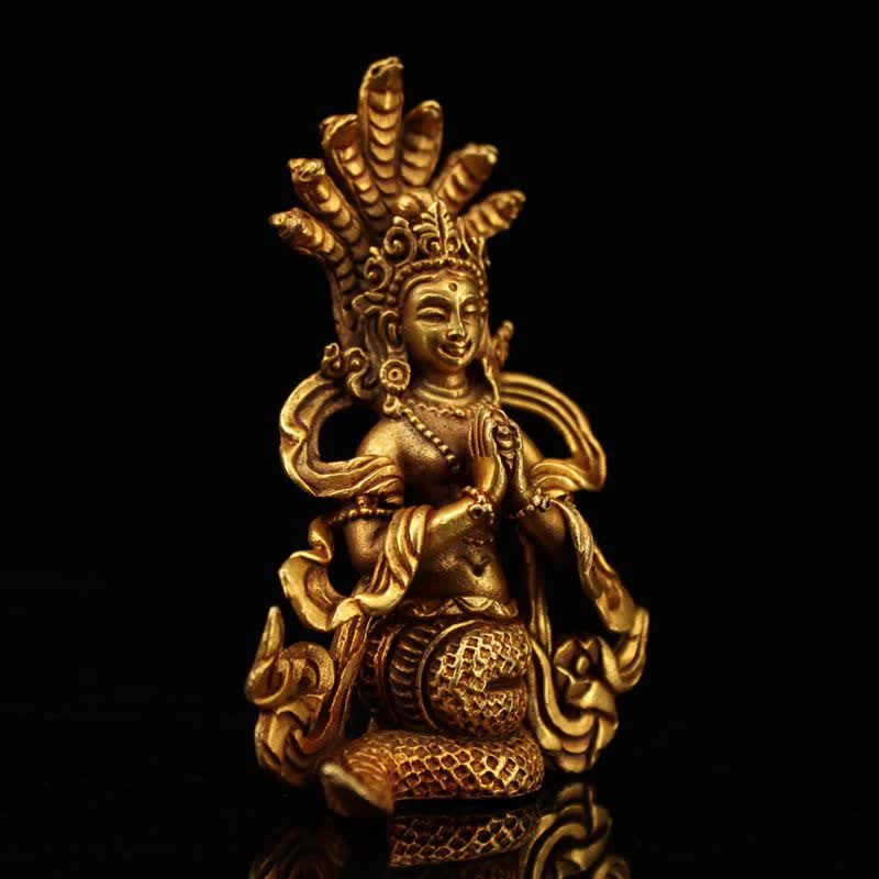 Decorazione della statua in rame di protezione del Bodhisattva Nagarjuna - image 1