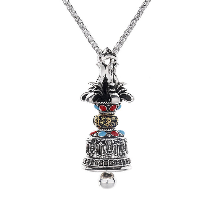 Ciondolo con collana Buddha Stones tibetano Om Mani Padme Hum Dorje Vajra campana - image 4