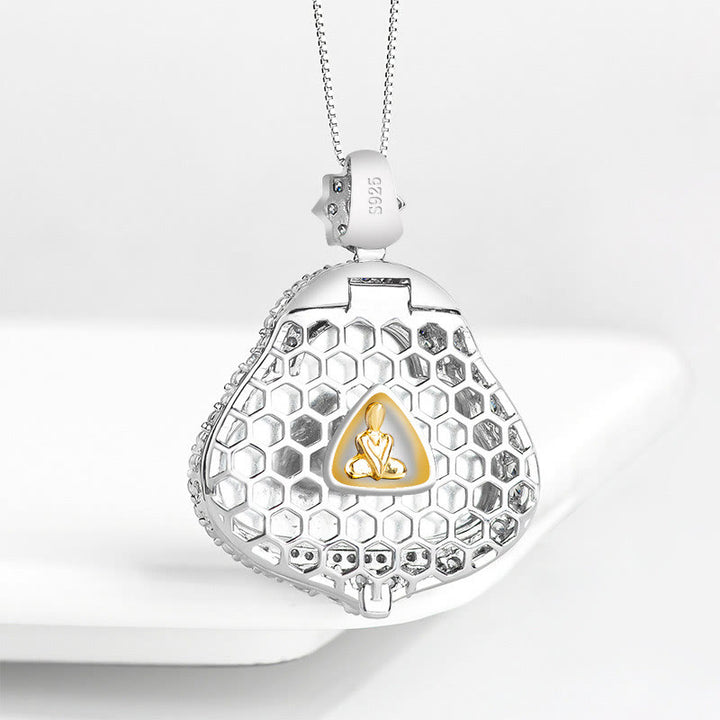 Collana con Buddha Stones in argento sterling 925 con ciondolo a forma di Buddha che ride in giada naturale con catena portafortuna e abbondanza - image 3