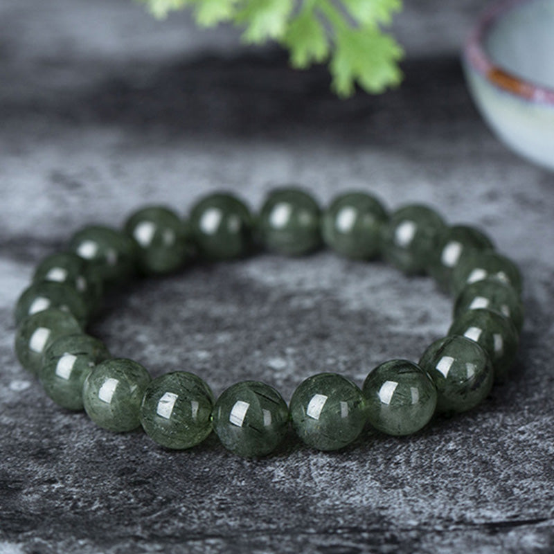 Braccialetto di benedizione e ricchezza in cristallo verde naturale Buddha Stones - image 13