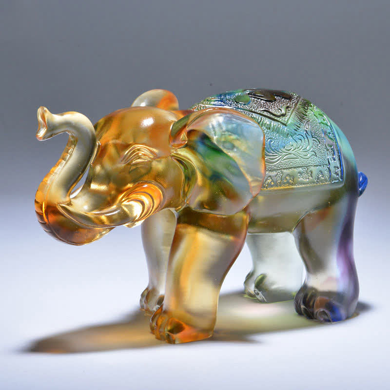 Elefante di cristallo Liuli fatto a mano, pezzo d'arte, saggezza, ricchezza, decorazione per la casa