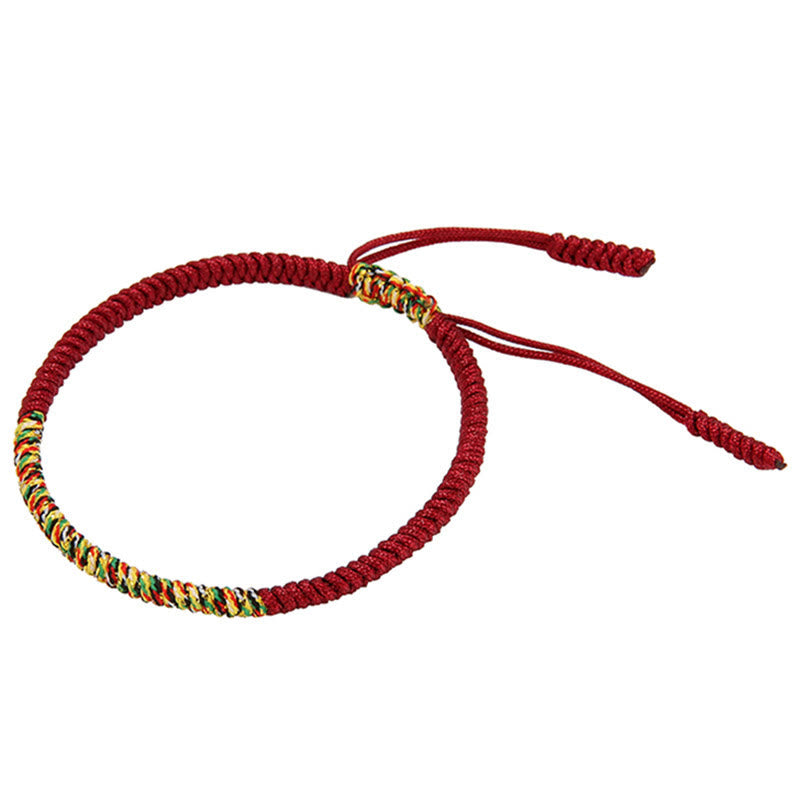 Bracciale intrecciato con nodo King Kong multicolore fatto a mano in pietra Buddha Stones tibetano, fortuna e forza