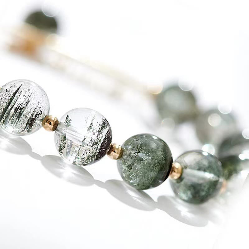 Braccialetto con ciondolo Buddha Stones Green Phantom Crystal Confidence
