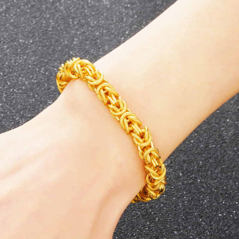 Braccialetto di protezione del drago a doppia testa placcato oro 24k Buddha Stones