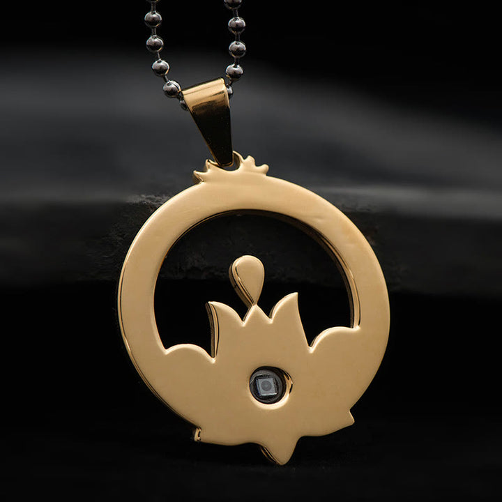 Collana con ciondolo in acciaio al titanio e pietre Buddha Stones , proiezione dell'illuminazione, Shurangama Mantra