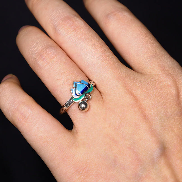 Anello dell'illuminazione con motivo a fiore di loto Buddha Stones