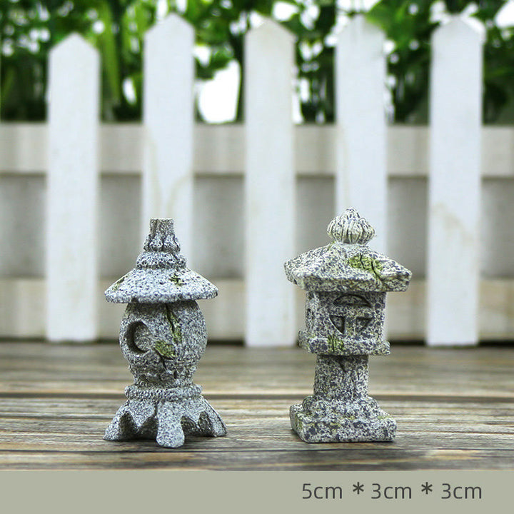 Statua in resina di Buddha Zen in meditazione, decorazione per la casa - Una coppia di piccole pagode di pietra 5*3*3cm - image 11