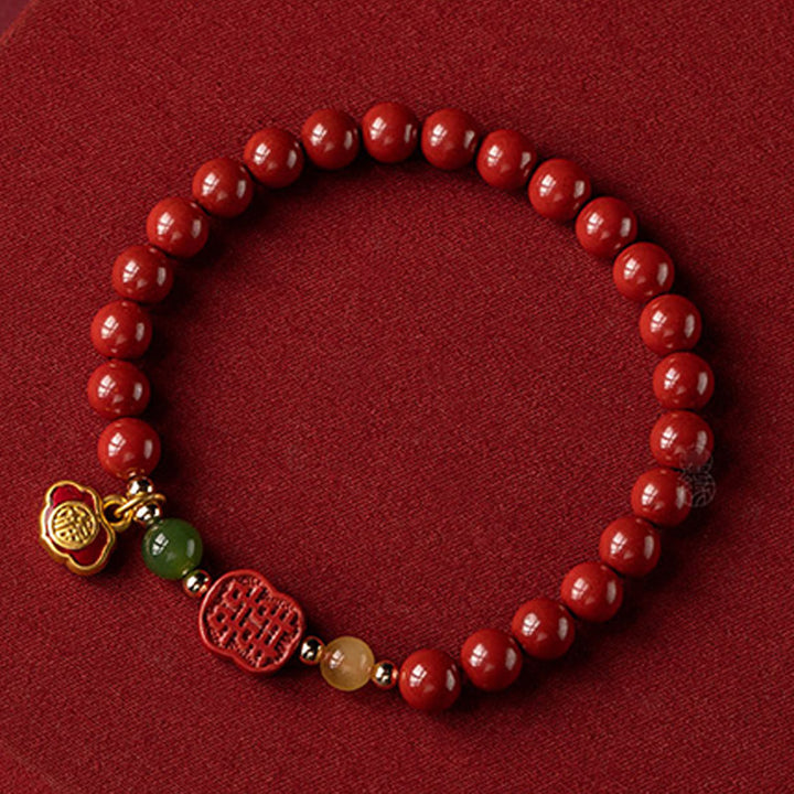 Braccialetto Buddha Stones Cinnabar Happiness Calm