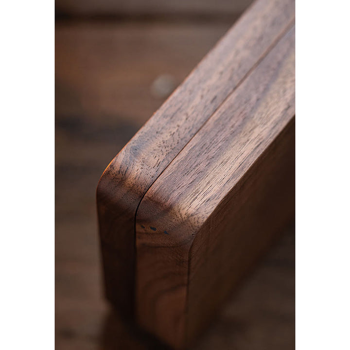 Scatola portagioie in legno di noce nero fatta a mano, vintage, scatola regalo in legno