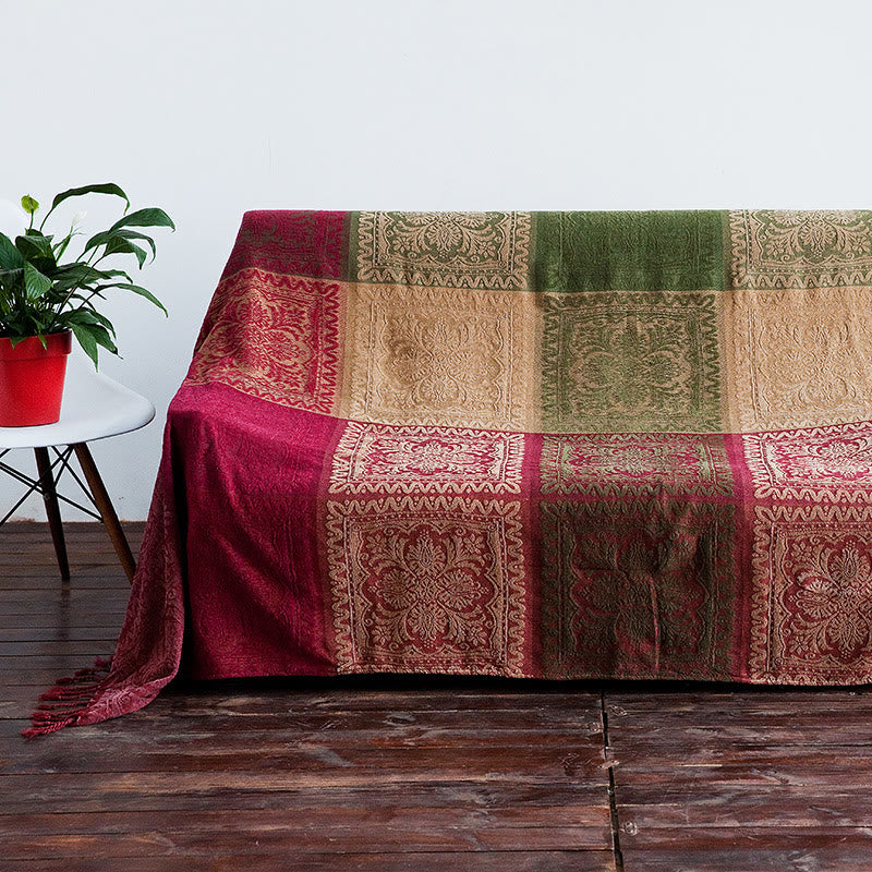 Coperta tinta a mano con motivo floreale multicolore tibetano Buddha Stones - 220*260 cm - image 0