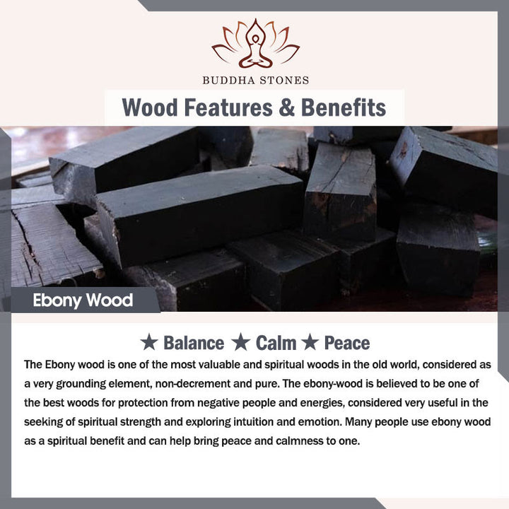 Buddha Stones 925 Sterling Silver Hetian naturale giada ebano legno portafortuna forcina - image 8