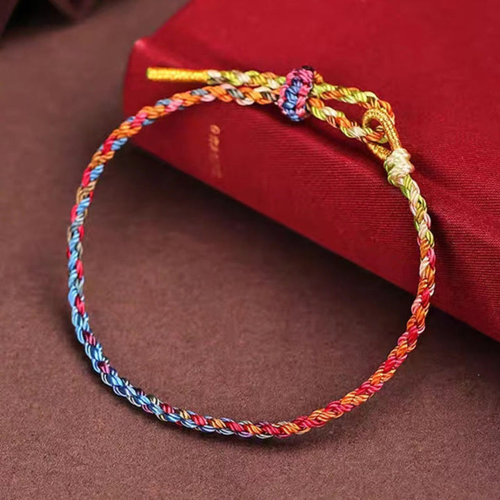 Braccialetto per bambini e adulti con corda colorata Buddha Stones fatto a mano