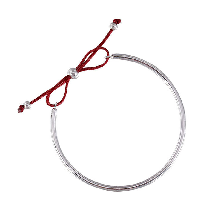 Braccialetto con nodo curativo in corda rossa in argento sterling 925 Buddha Stones