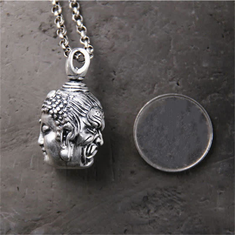 Collana con ciondolo Buddha Stones in argento sterling 999 Buddha Demon Serenity - image 6