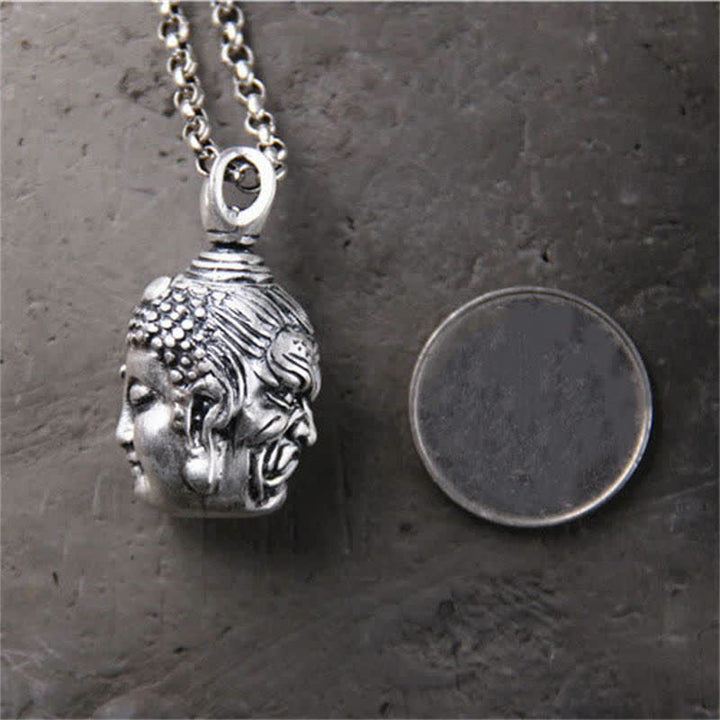 Collana con ciondolo Buddha Stones in argento sterling 999 Buddha Demon Serenity - image 6