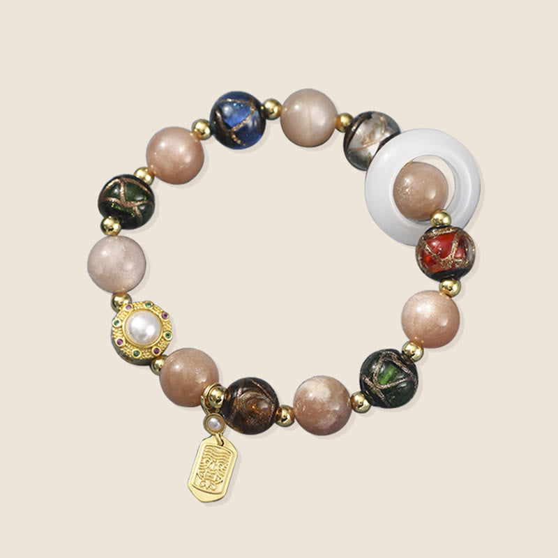 Buddha Stones Incenso Tibetano Cenere Vetro Liuli Pietra Tridacna Pietra del Sole Om Mani Padme Hum Ruota della Preghiera Braccialetto con Ciondolo