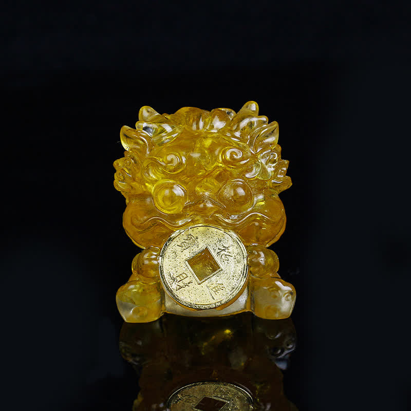 Buddha Stones fatte a mano carine PiXiu moneta d'oro cristallo Fengshui energia ricchezza fortuna decorazione della casa - image 1