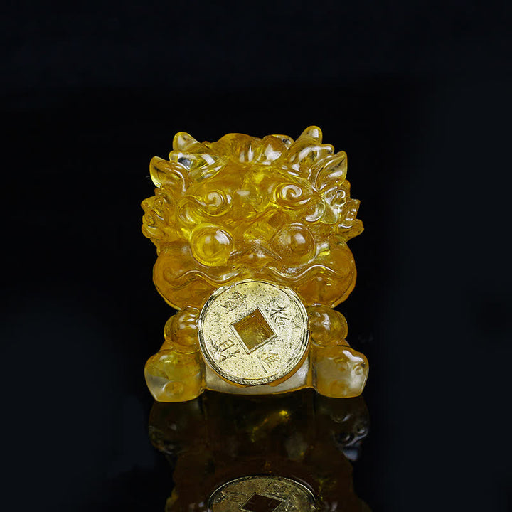 Buddha Stones fatte a mano carine PiXiu moneta d'oro cristallo Fengshui energia ricchezza fortuna decorazione della casa - image 1