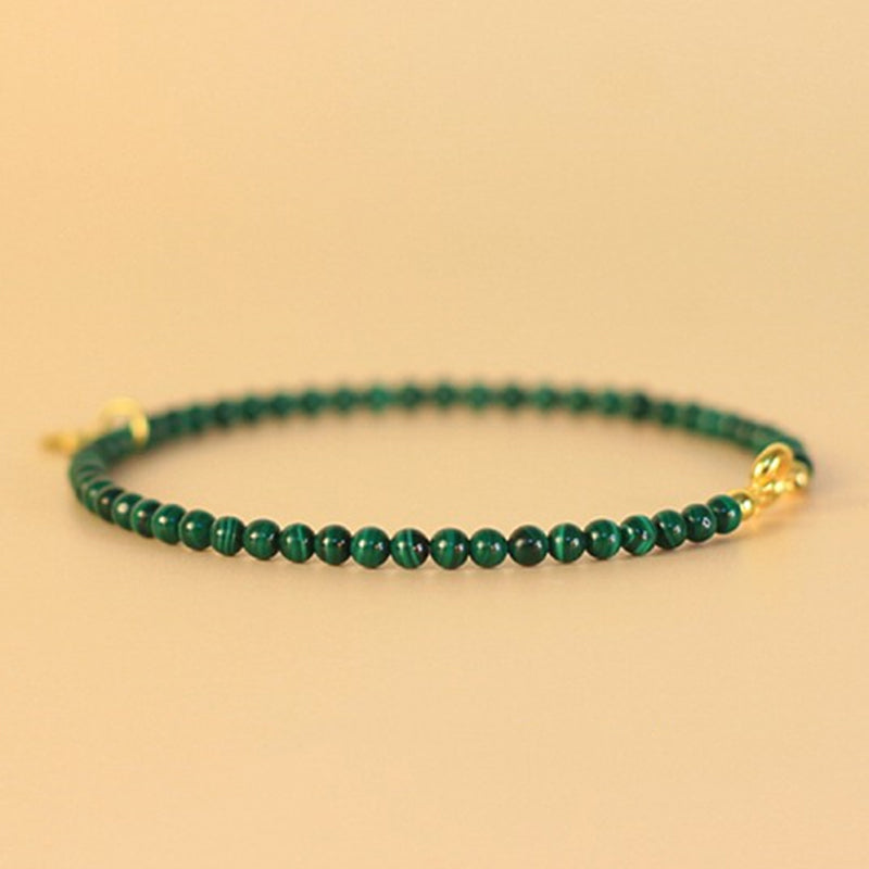 Braccialetto con ciondolo anti-ansia in malachite naturale con elefante Buddha Stones
