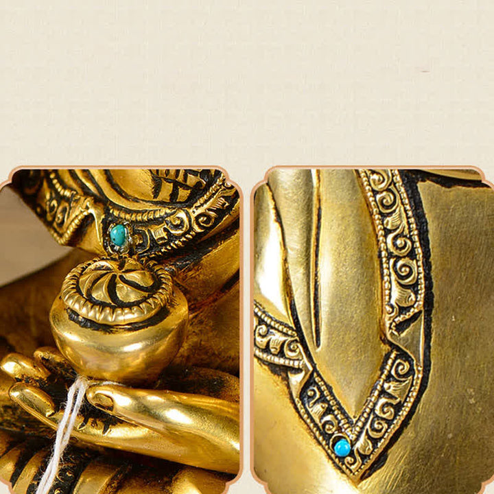 Statua di rame della compassione di Buddha Shakyamuni Decorazione - image 11