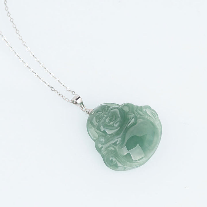 Collana con Buddha Stones in argento sterling 925 con ciondolo a forma di Buddha che ride, protezione e calma - image 6