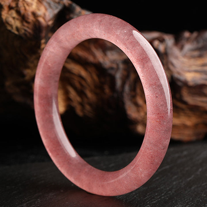 Braccialetto di guarigione dell'amore in quarzo fragola naturale Buddha Stones