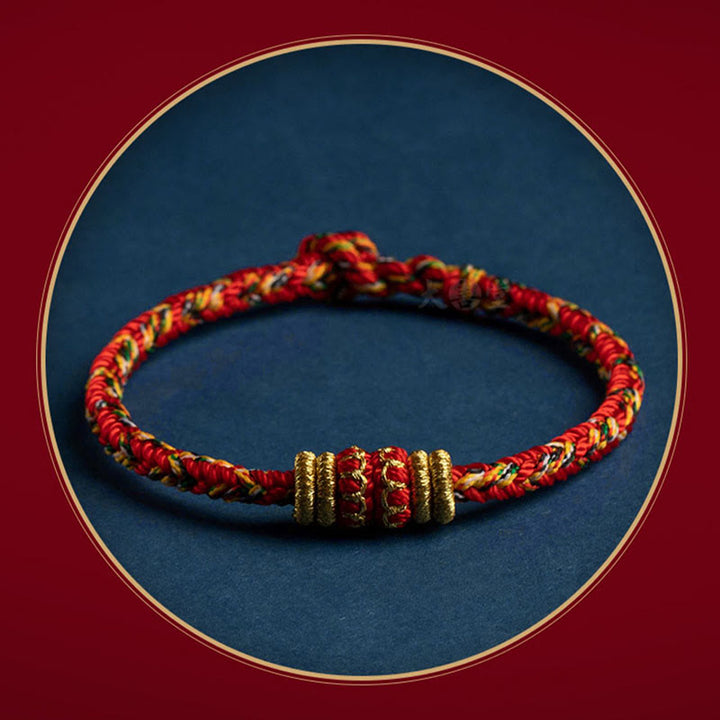 Buddha Stones Tibet Fatto a mano Zodiaco cinese Buddha natale Fortuna Forza Braccialetto di corda intrecciata