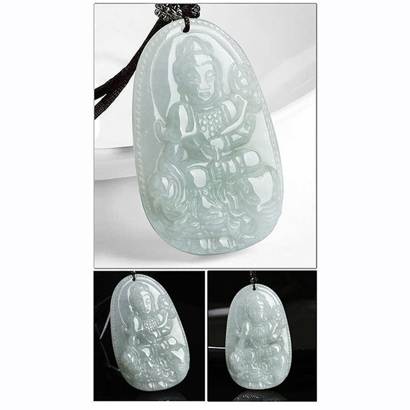 Buddha Stones Collana con ciondolo di prosperità e ricchezza in giada con Buddha dello zodiaco cinese - image 9