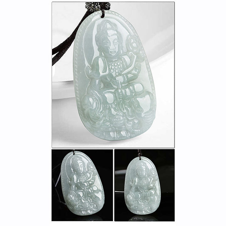Buddha Stones Collana con ciondolo di prosperità e ricchezza in giada con Buddha dello zodiaco cinese - image 9