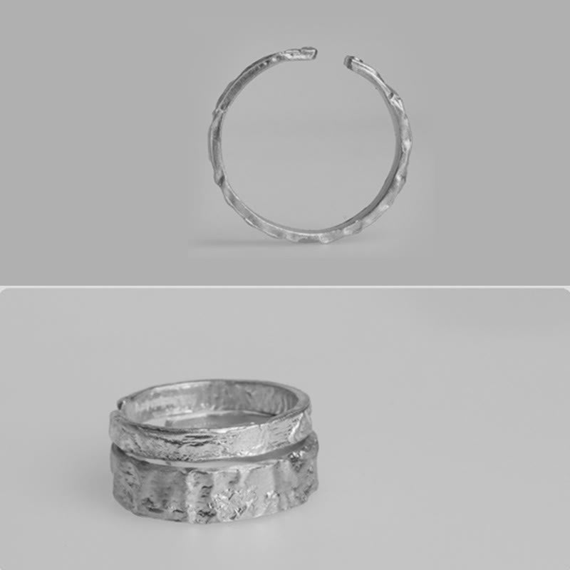 Anello di coppia di benedizione con design semplice in argento sterling 925 Buddha Stones - image 13