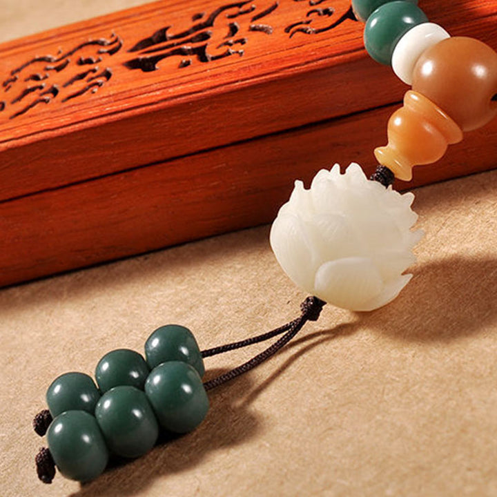 Braccialetto di successo Buddha Stones Lotus Cyan Bodhi Seed