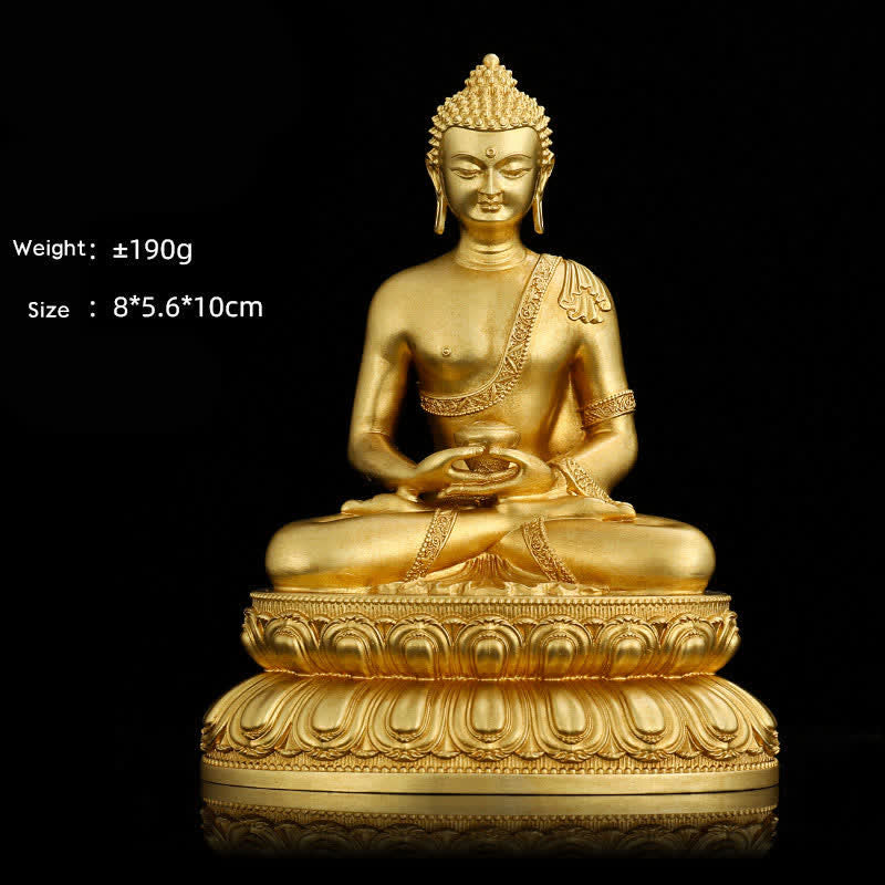 Statua di Buddha della medicina Shakyamuni Amitabha, statua in rame della serenità, decorazione per la casa - Buddha Amitabha da 10 cm - image 3