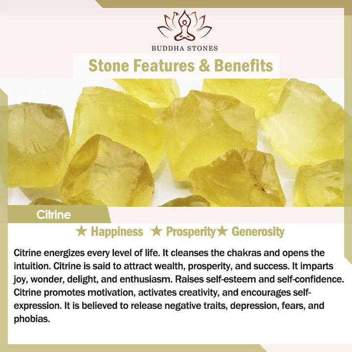 Anello regolabile con protezione e benedizione del loto in citrino Buddha Stones