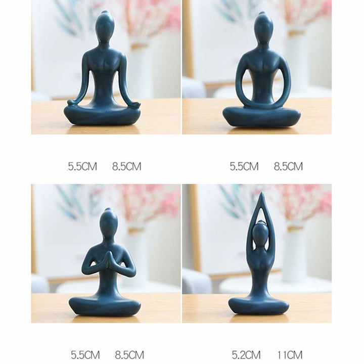Astratto Yoga Meditazione Esercizio Ceramica Spirituale Figurina Scultura Decorazione - image 7