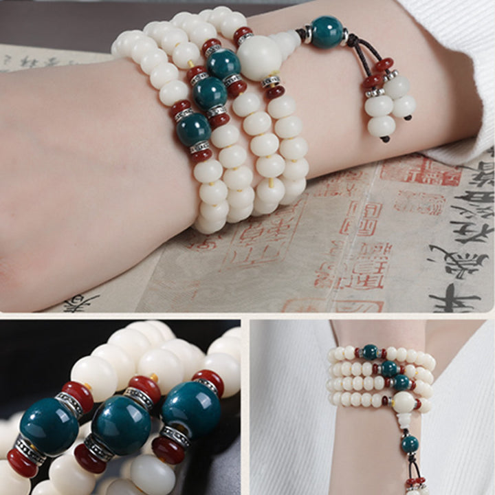 Buddha Stones Braccialetto con ciondolo di benedizione del loto con perline di Bodhi - image 2